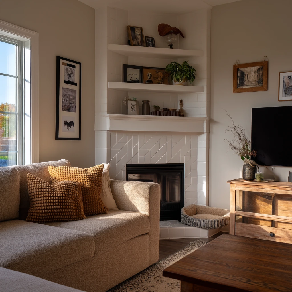 Budget-Friendly Builder Upgrade Around a Fireplace
