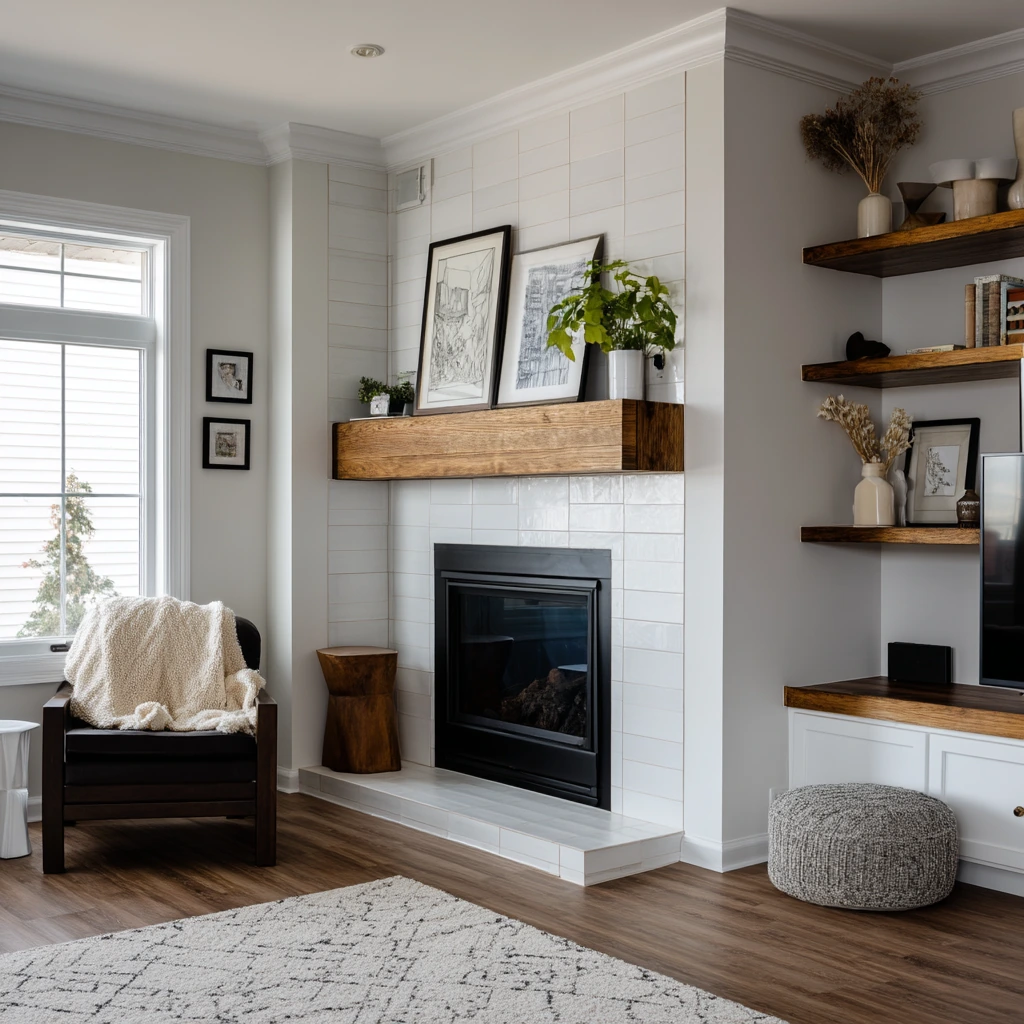 Budget-Friendly Builder Upgrade Around a Fireplace