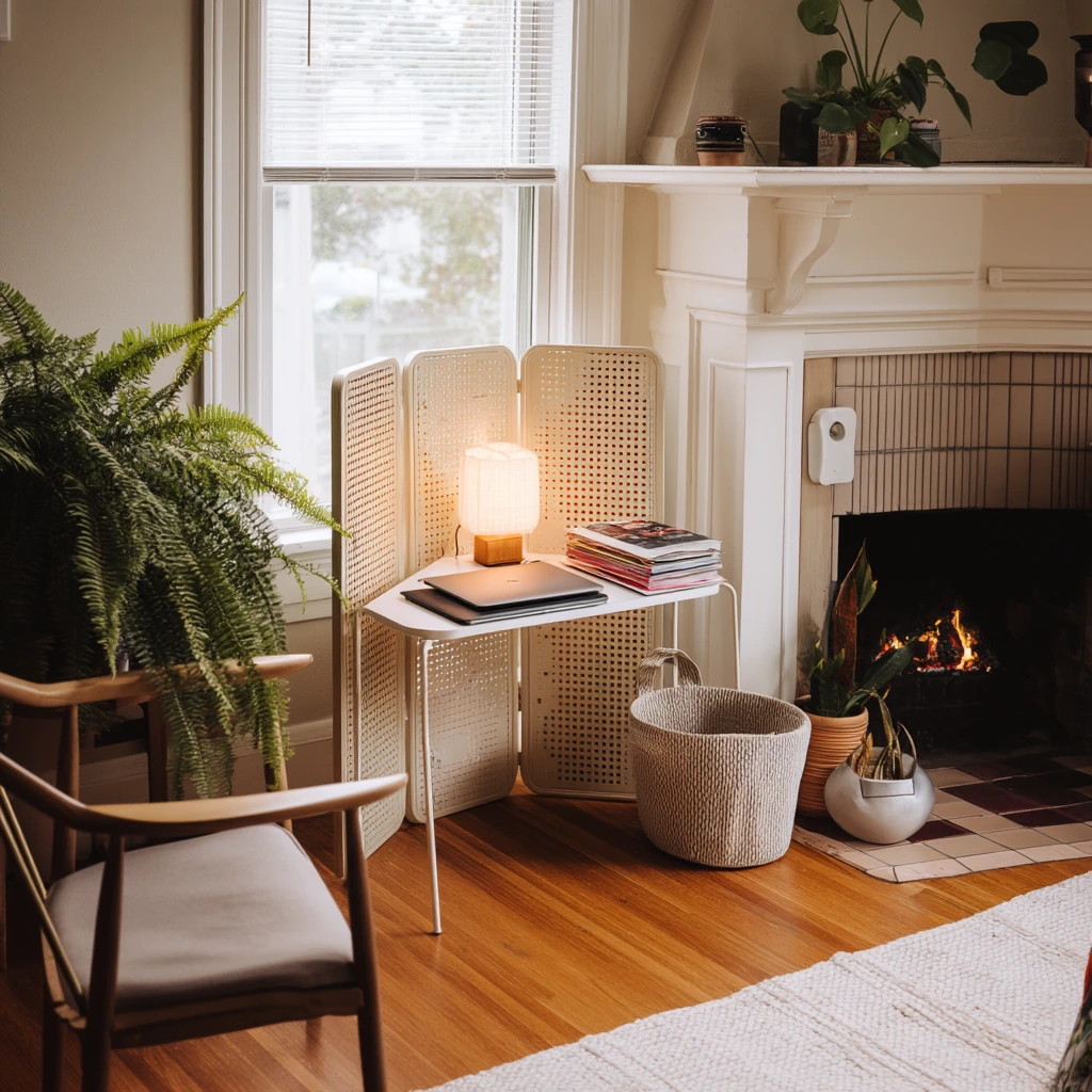Renter-Style Layered Look Around a Fireplace