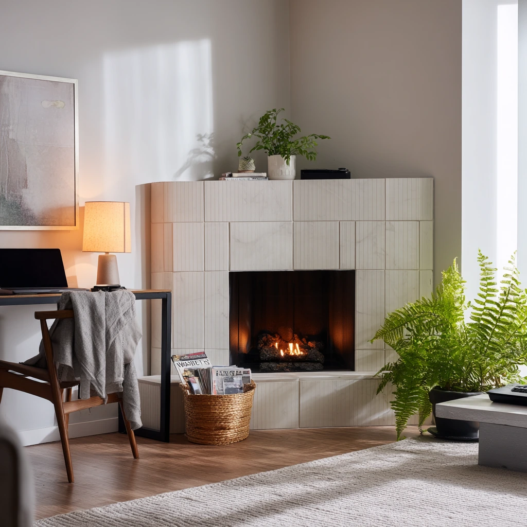 Renter-Style Layered Look Around a Fireplace