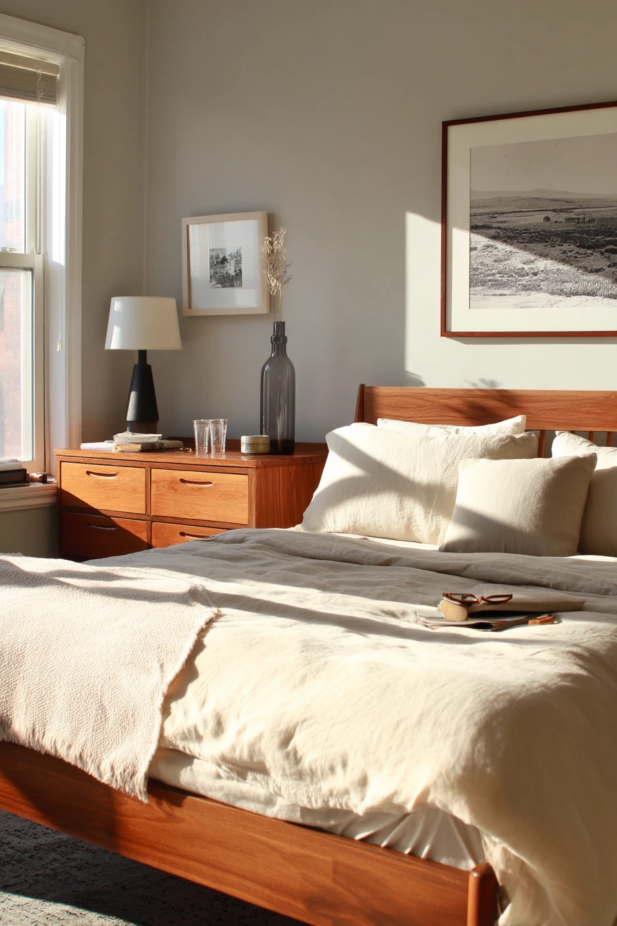 Couples Bedroom in Warm Walnut Tones