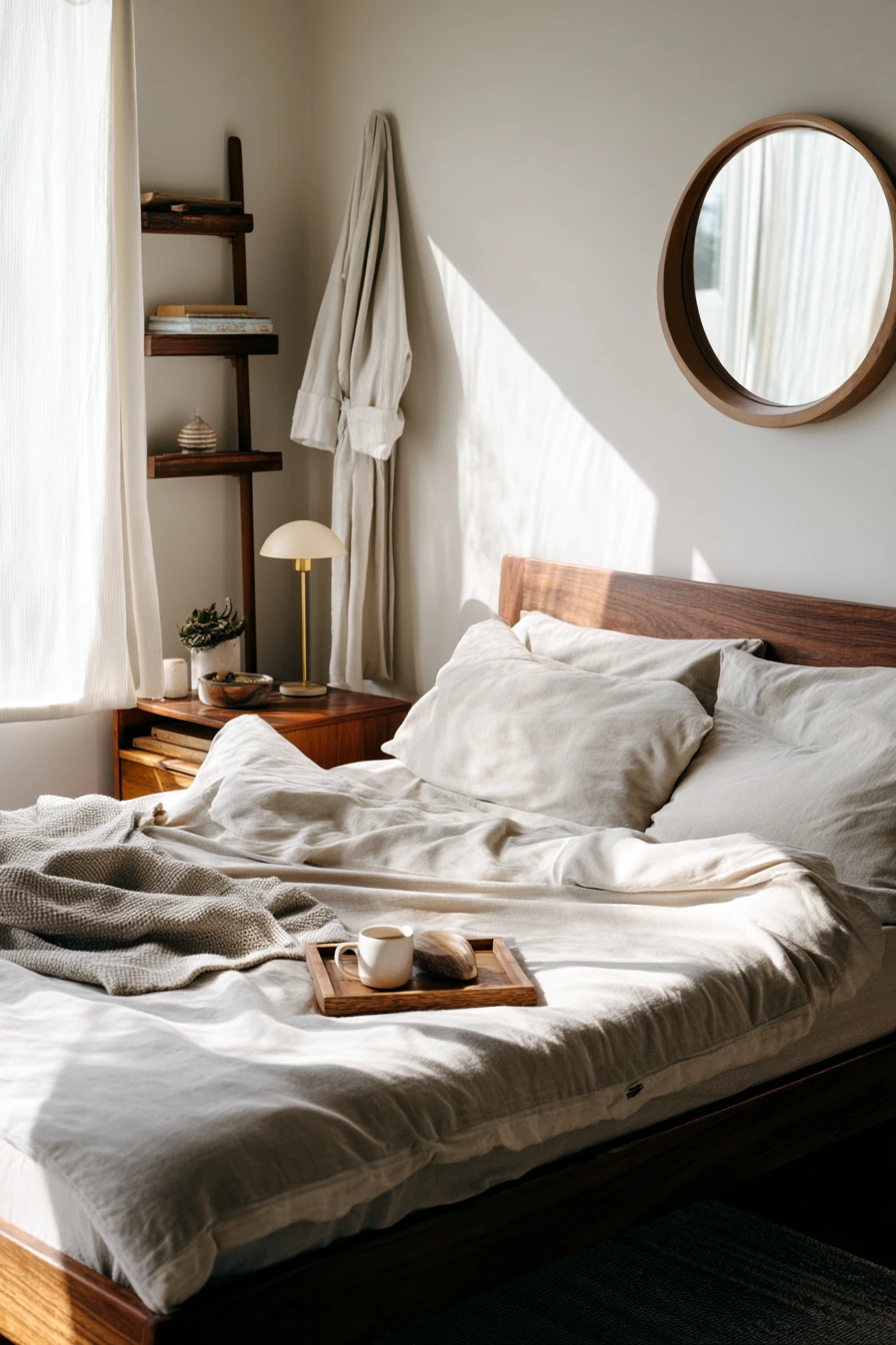 Quiet Wellness Bedroom With 60s Calm
