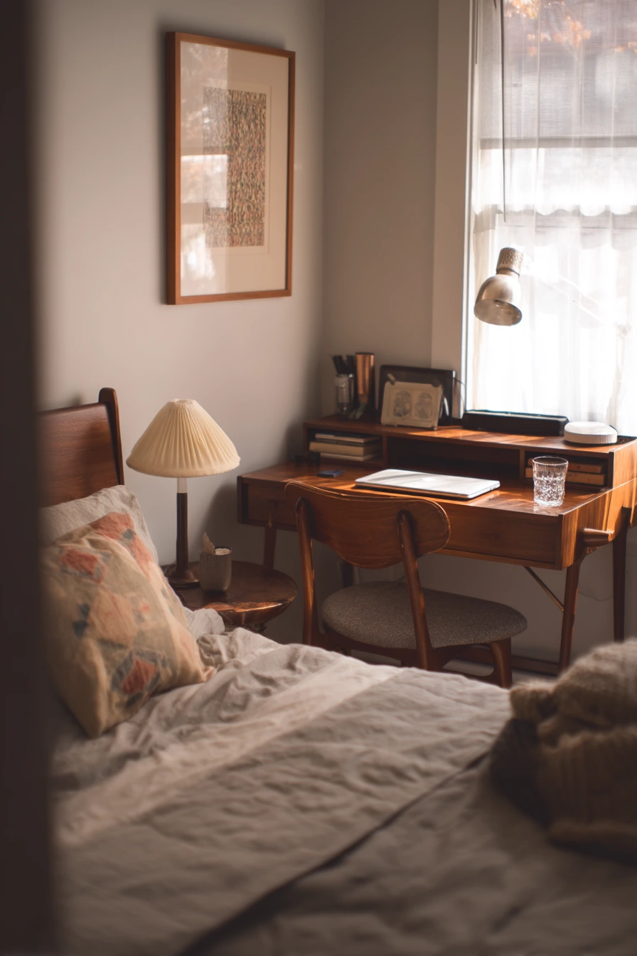 Seamless 60s Bedroom with Desk Corner