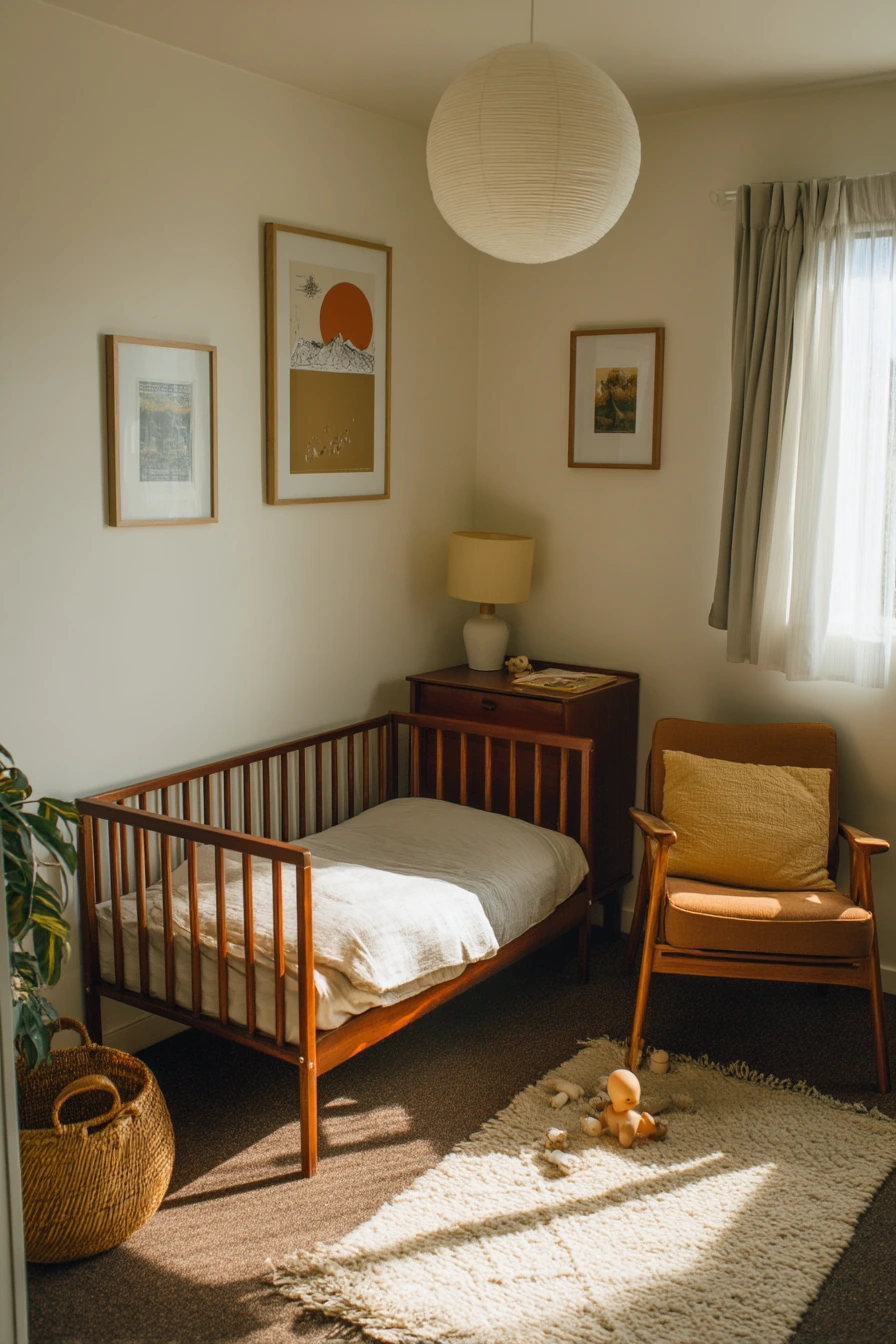 Family Bedroom With Mid-Century Warmth