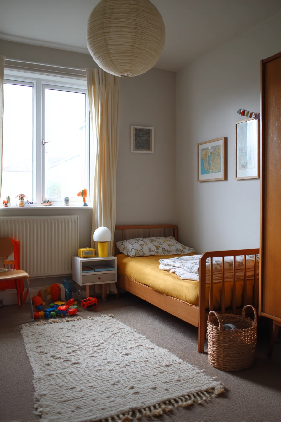 Family Bedroom With Mid-Century Warmth