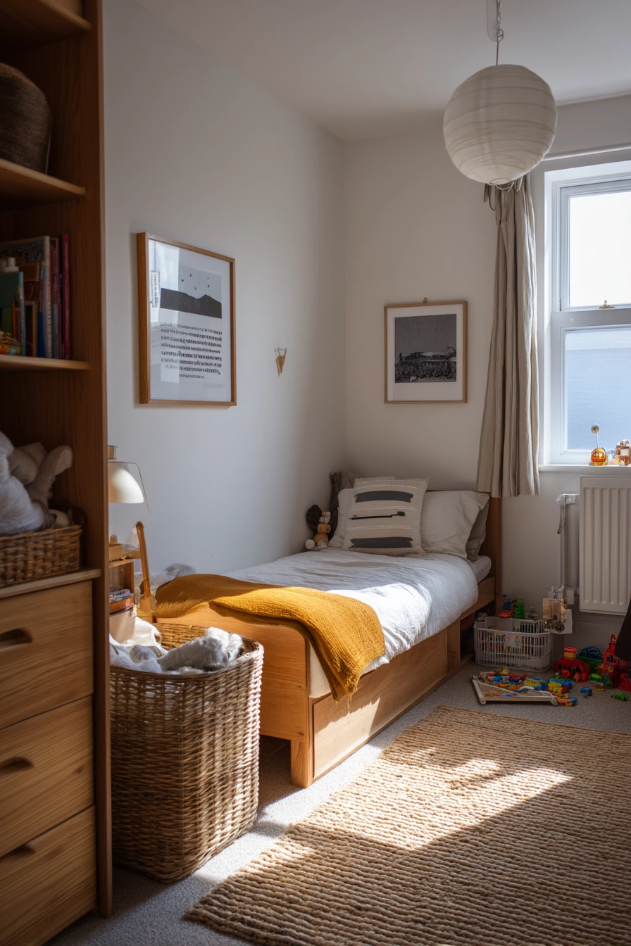 Family Bedroom With Mid-Century Warmth