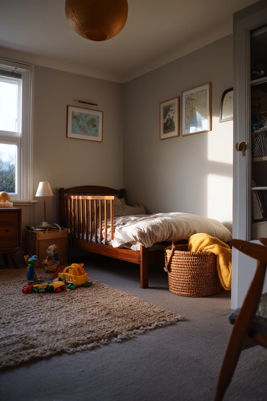 Family Bedroom With Mid-Century Warmth