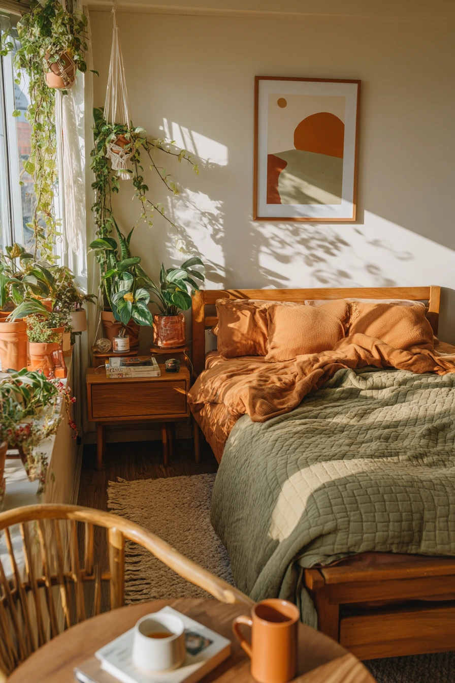 Plant-Filled 70s Bedroom Retreat
