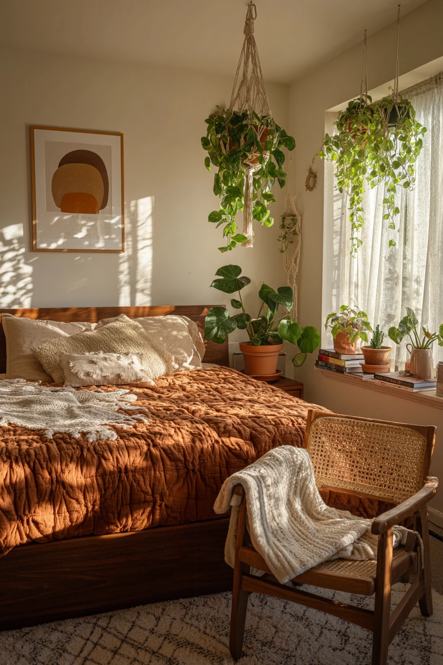 Plant-Filled 70s Bedroom Retreat