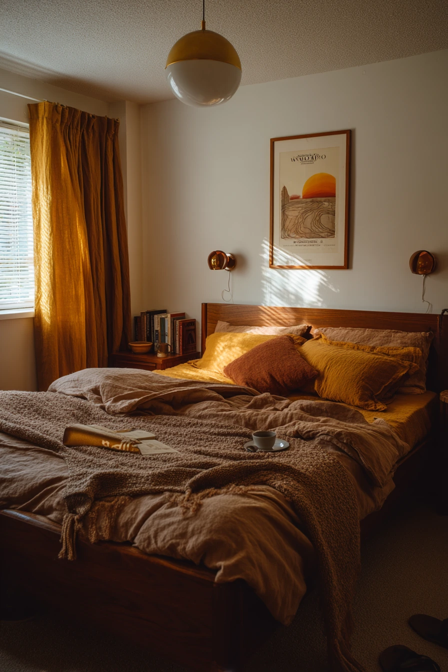 Couple’s 70s Bedroom With Weekend Ease