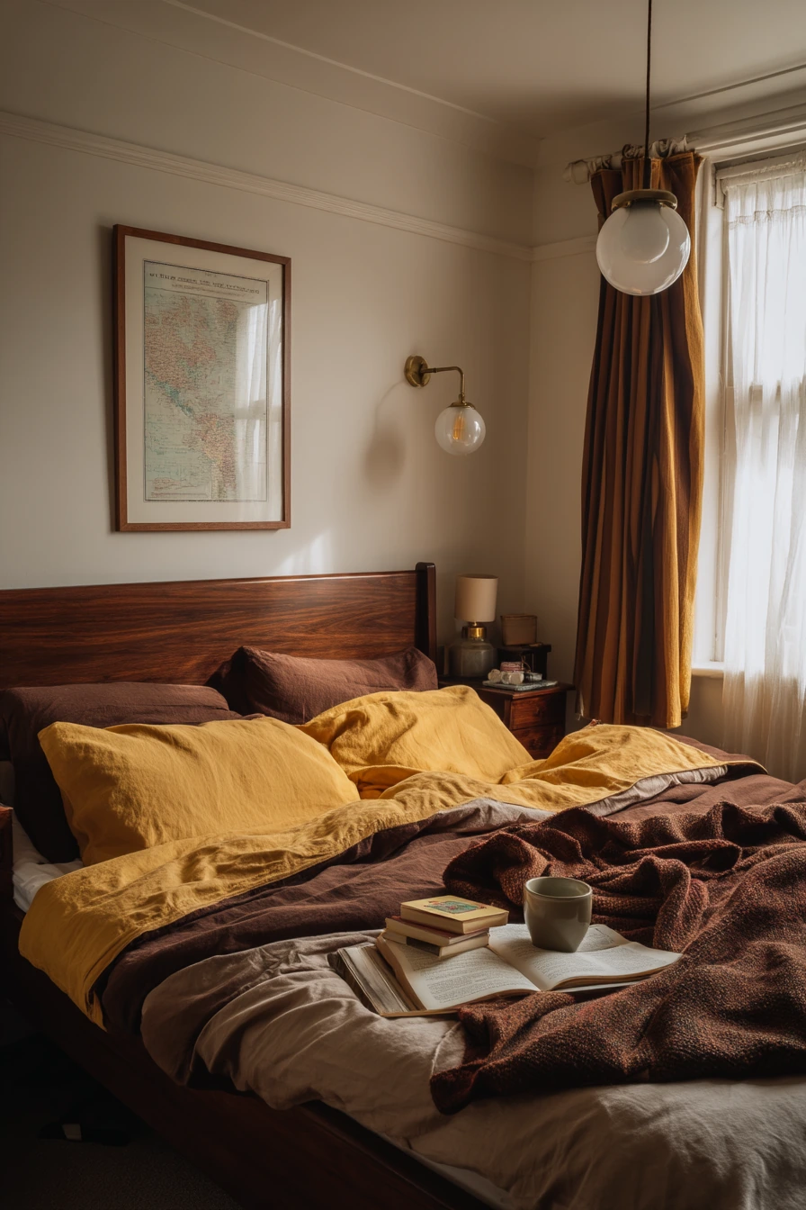 Couple’s 70s Bedroom With Weekend Ease