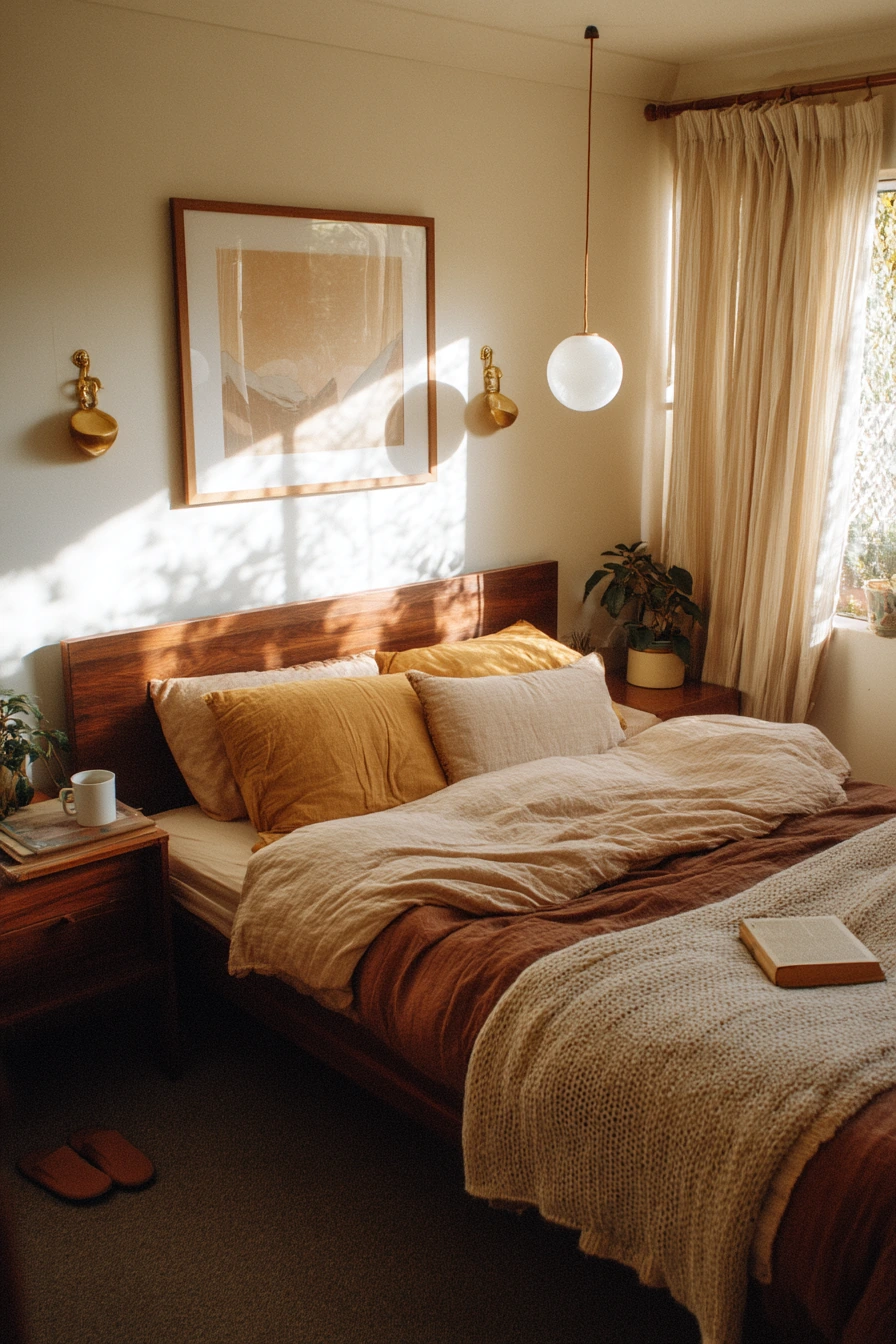 Couple’s 70s Bedroom With Weekend Ease