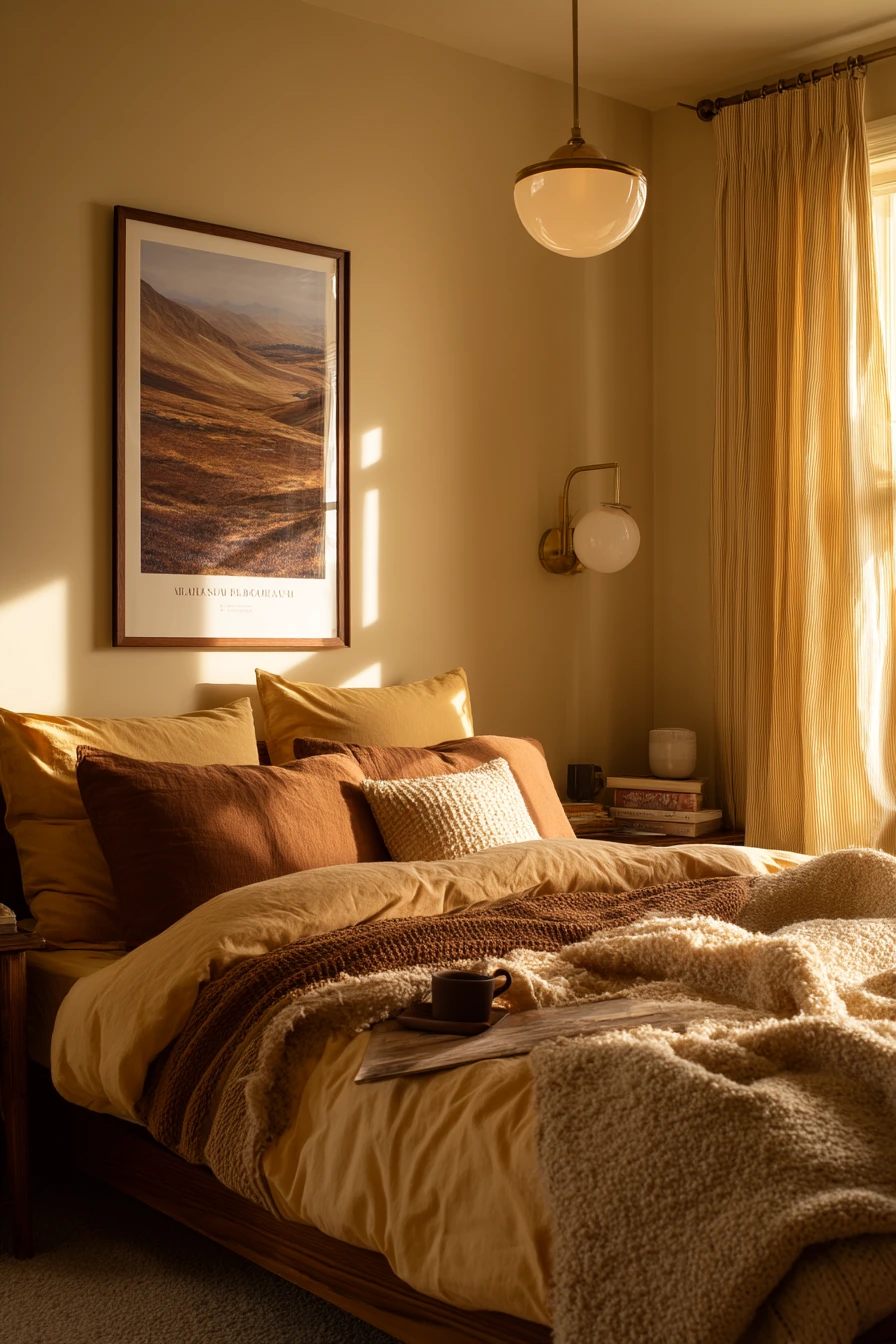 Couple’s 70s Bedroom With Weekend Ease