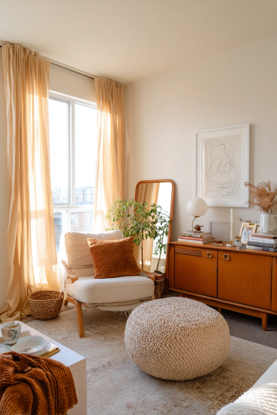Renter-Friendly 70s Makeover in a Bright Rental