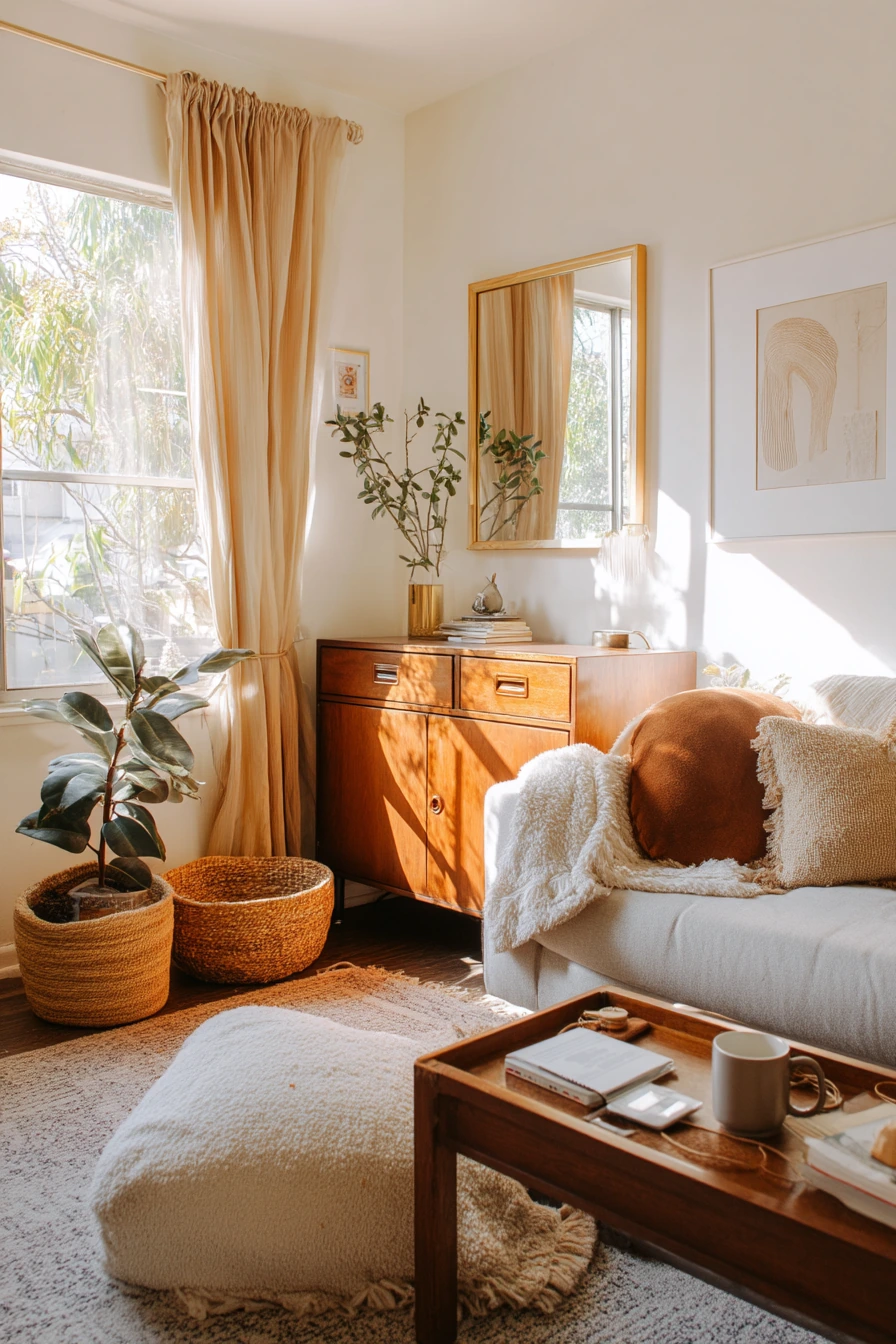 Renter-Friendly 70s Makeover in a Bright Rental