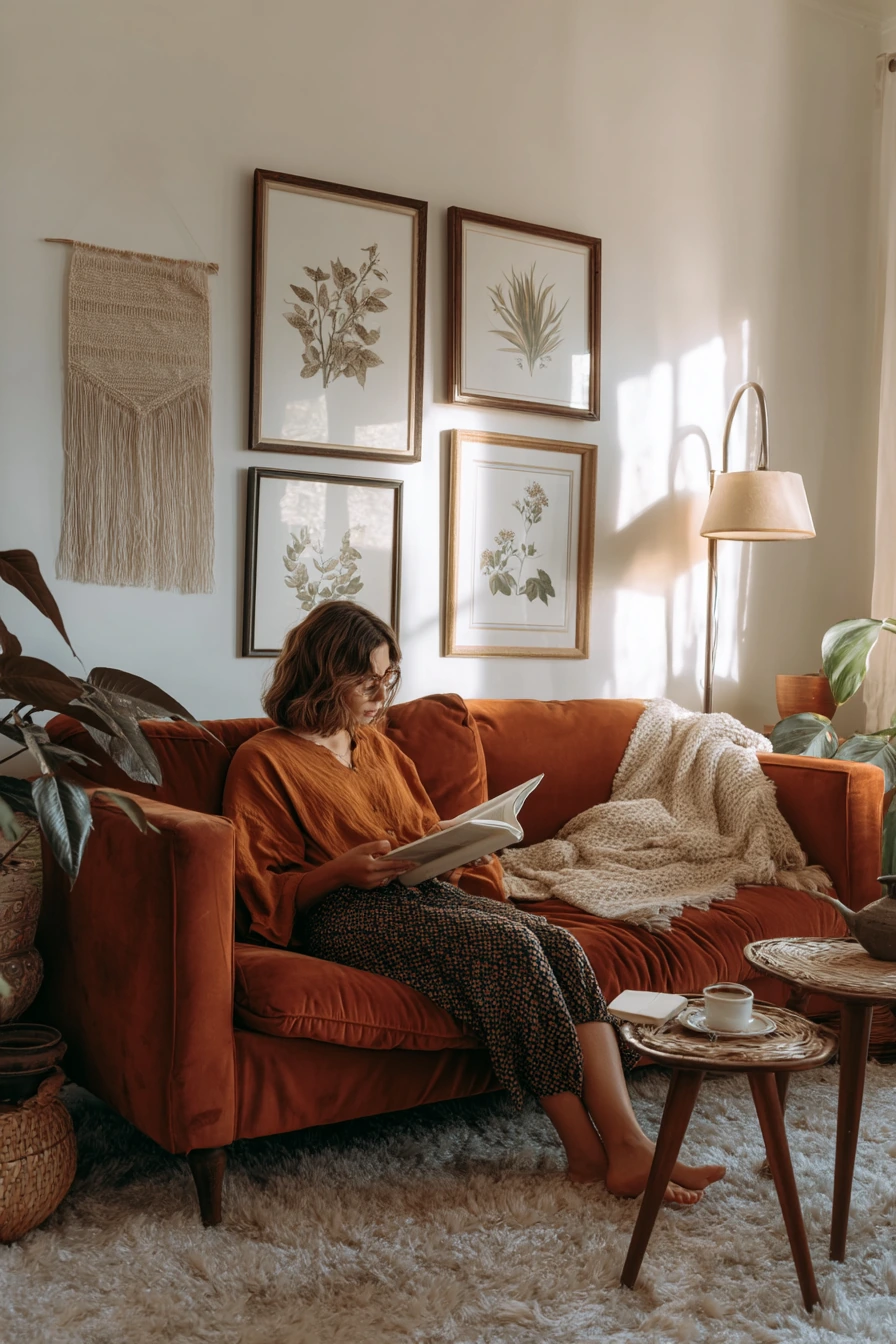 Weekend Reading Nook With Deep 70s Texture