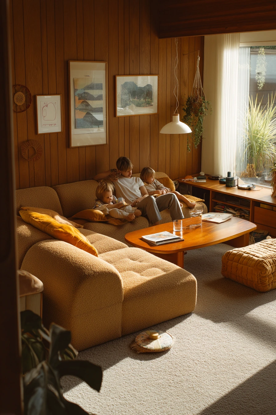 Sunlit 70s Family Den With Everyday Patina
