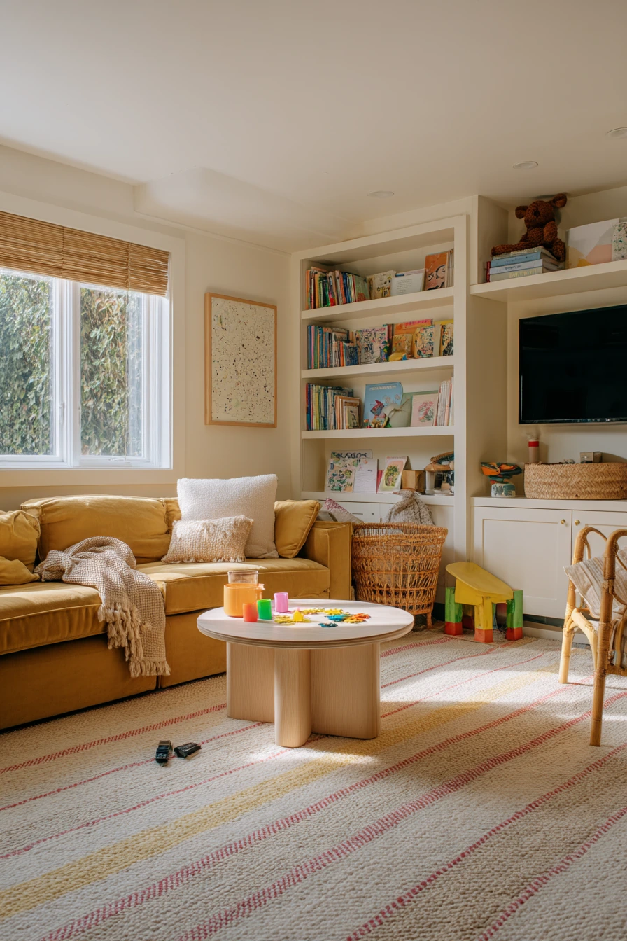 Kid-Friendly 70s Lounge With Playful Patina