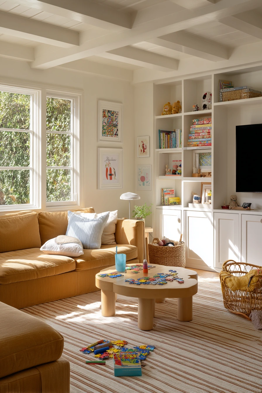 Kid-Friendly 70s Lounge With Playful Patina