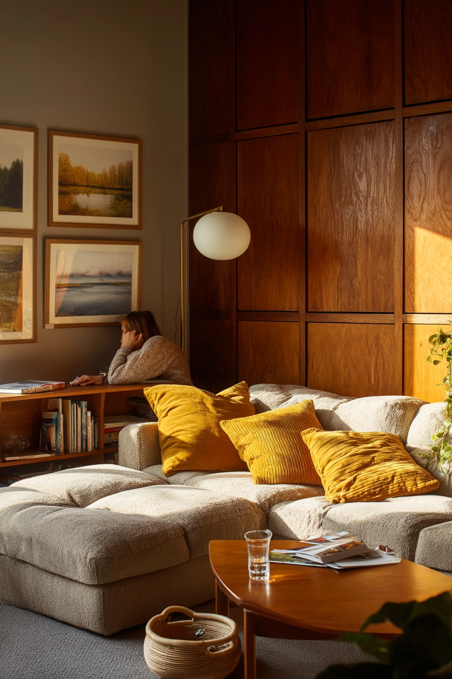 Sunlit 70s Family Den With Everyday Patina