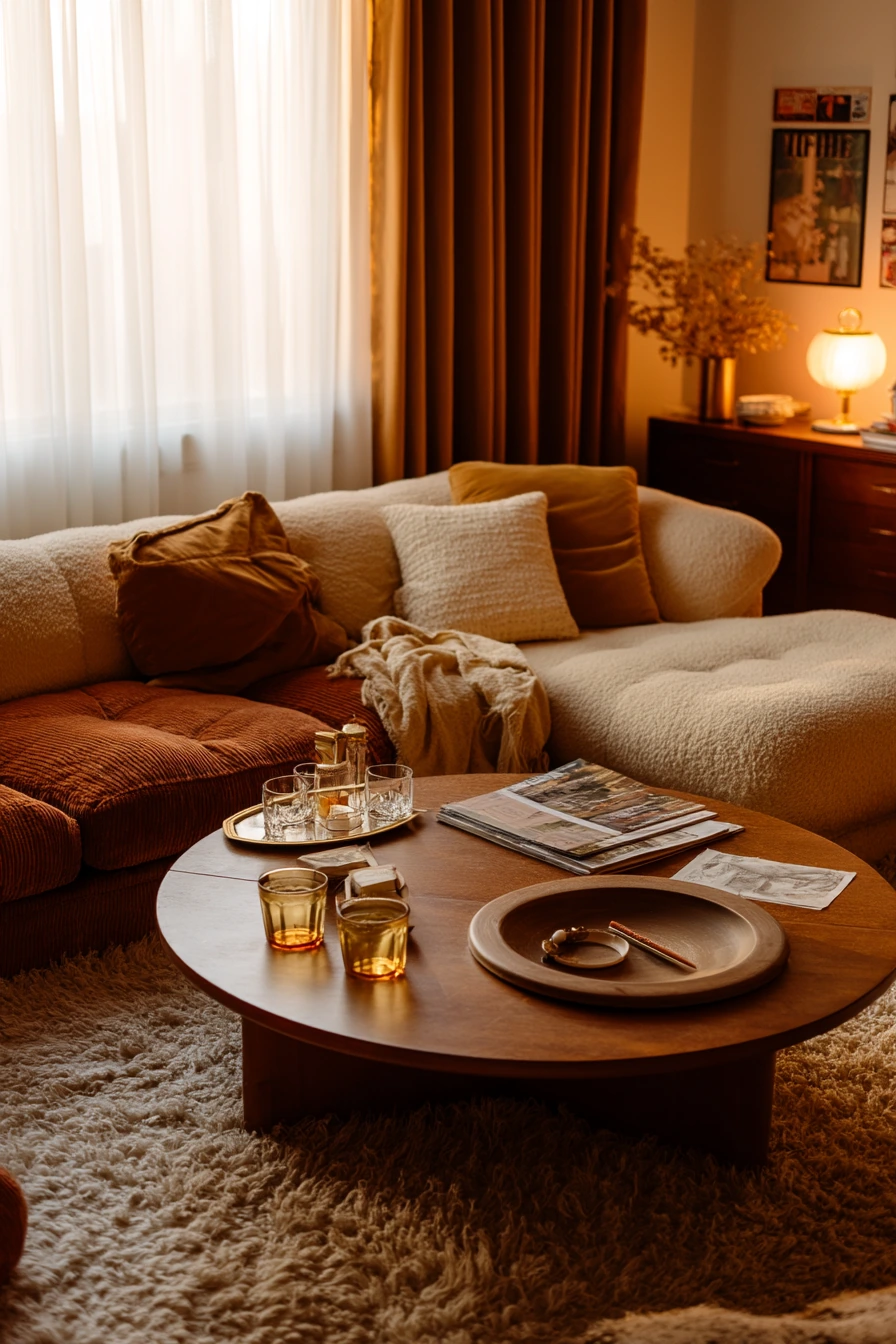 Hosting-Ready 70s Living Room for a Casual Gathering