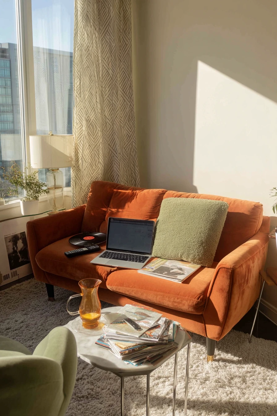 Apartment Corner With Bold 70s Color Blocking