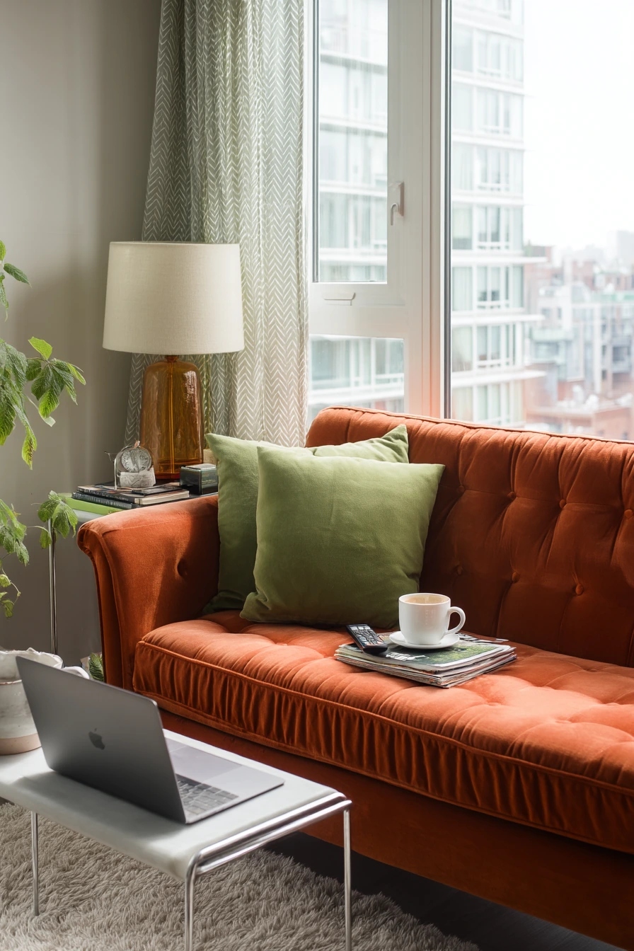 Apartment Corner With Bold 70s Color Blocking