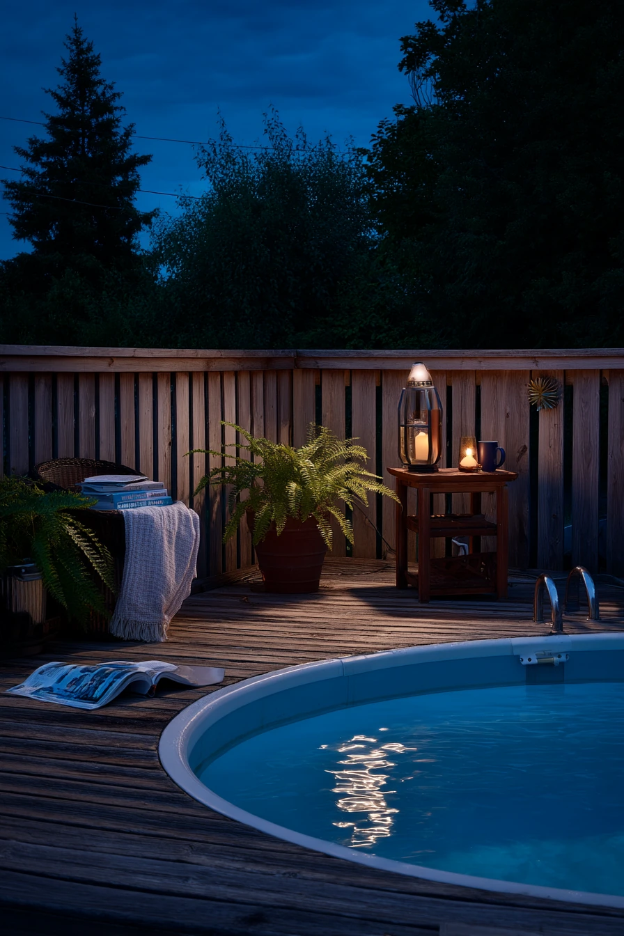 Evening Dip with Soft Lamp Glow
