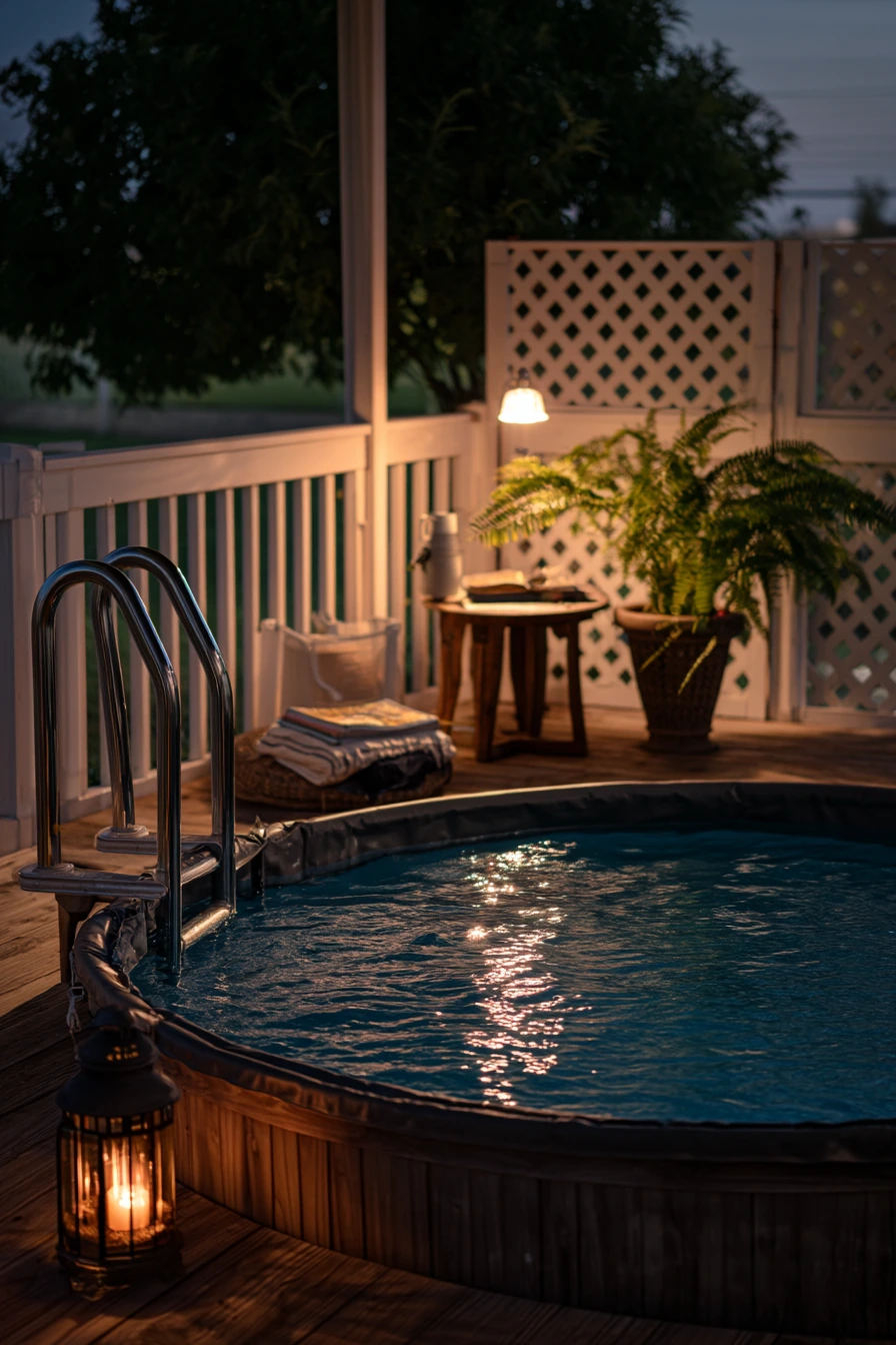 Evening Dip with Soft Lamp Glow