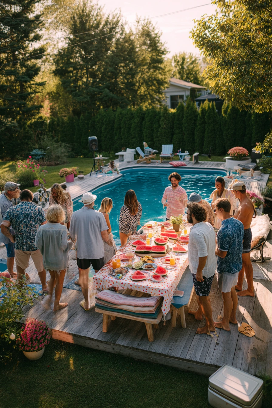 Summer Party with Casual Poolside Seating
