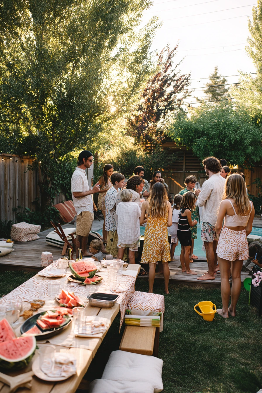 Summer Party with Casual Poolside Seating