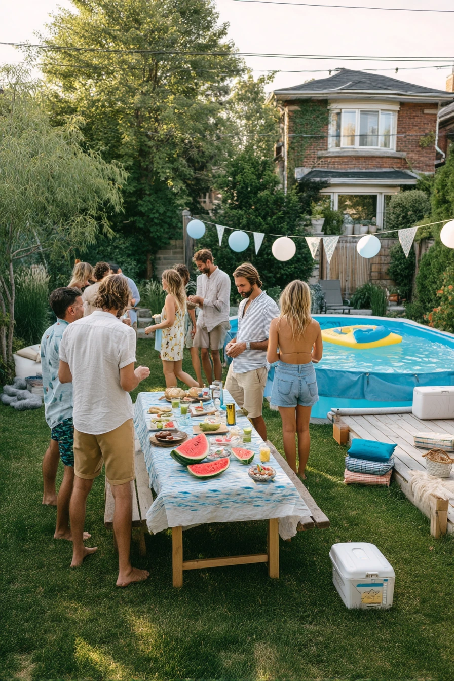 Summer Party with Casual Poolside Seating