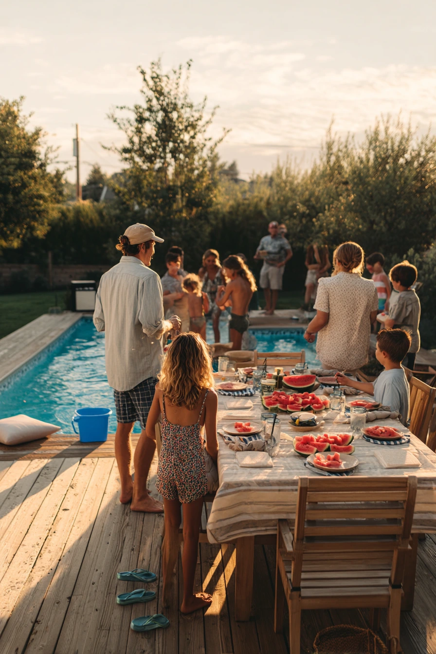 Summer Party with Casual Poolside Seating