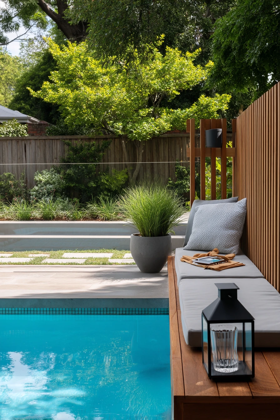 Minimal Modern Pool with Garden Path