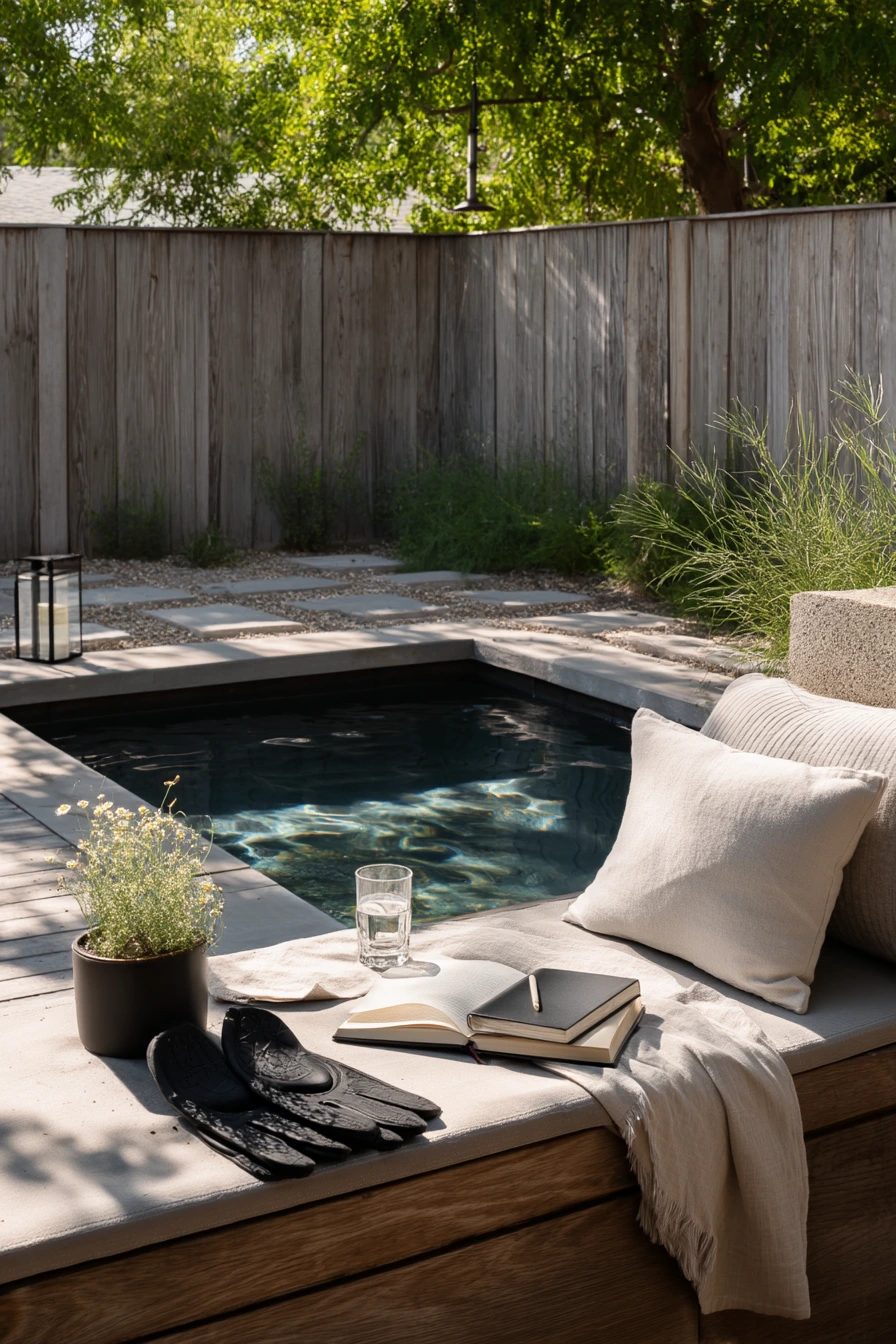 Minimal Modern Pool with Garden Path