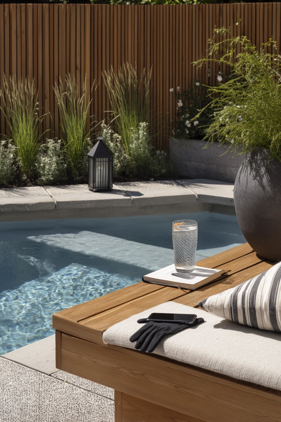 Minimal Modern Pool with Garden Path