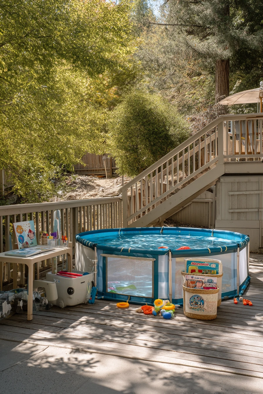 Kid-Friendly Pool with Safety and Storage