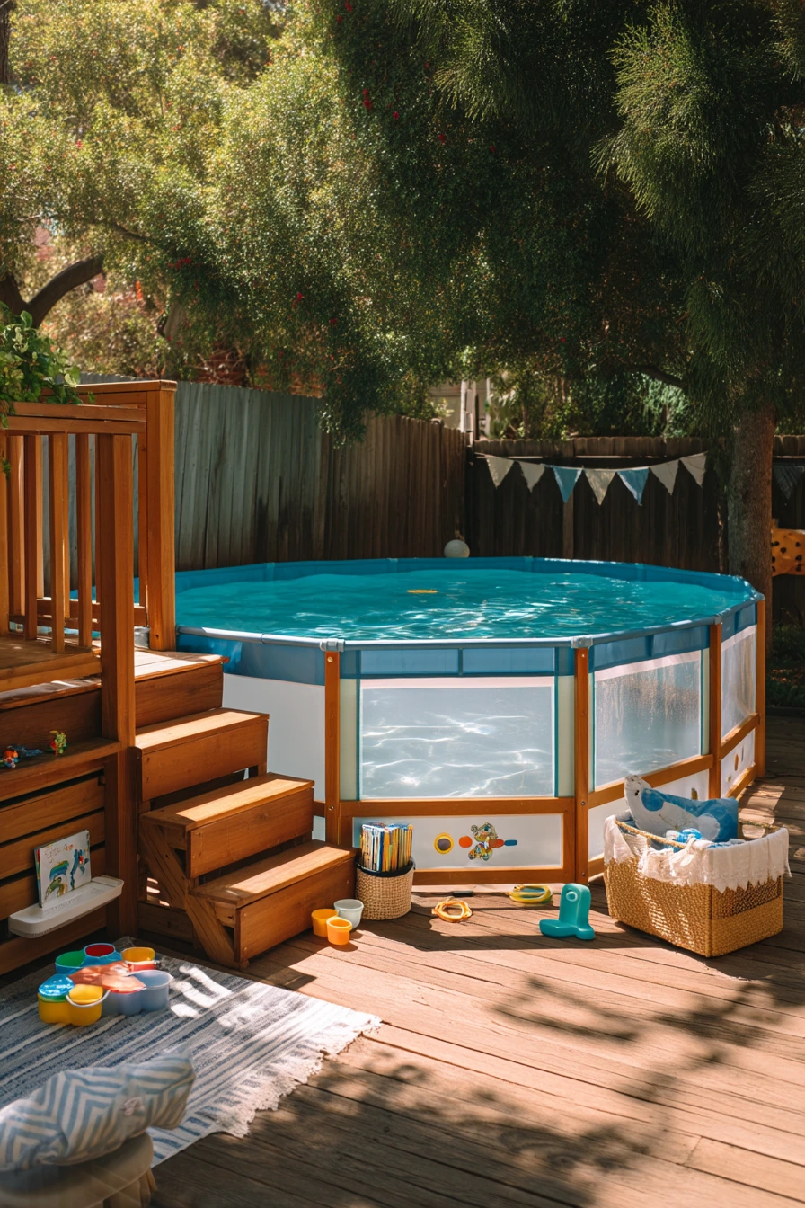 Kid-Friendly Pool with Safety and Storage