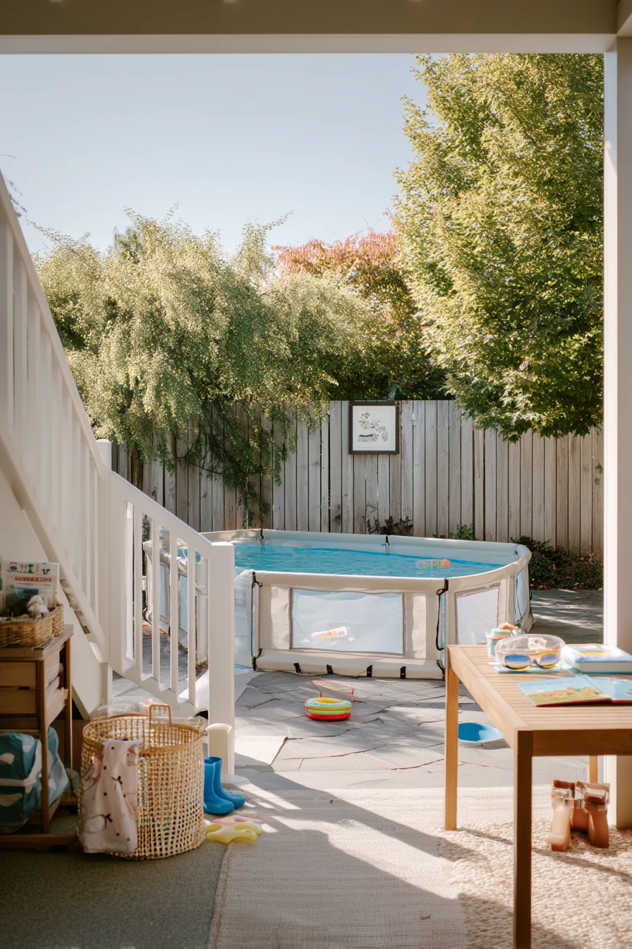 Kid-Friendly Pool with Safety and Storage