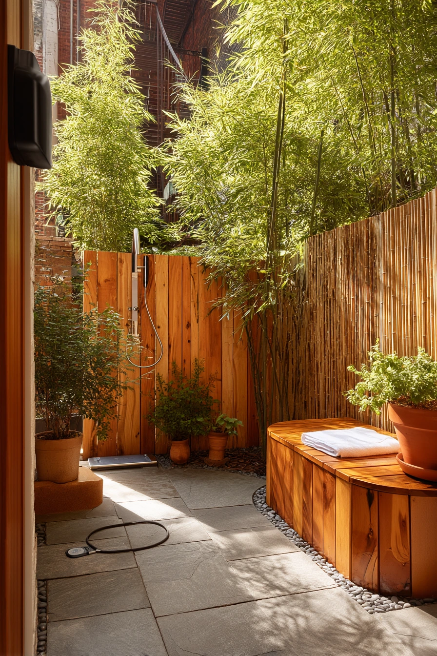 Small-Space Side Yard with Privacy Screen