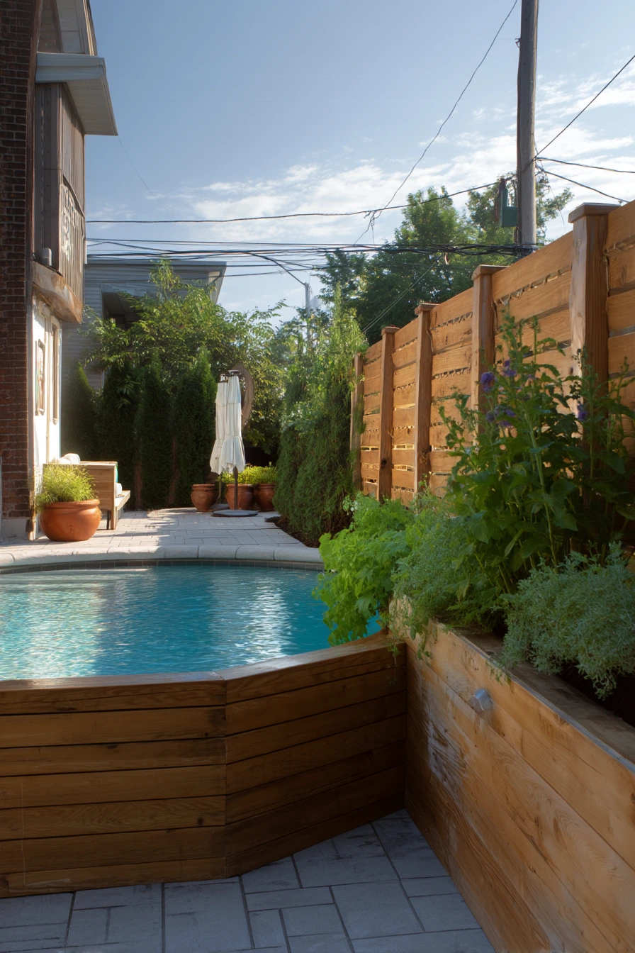 Small-Space Side Yard with Privacy Screen