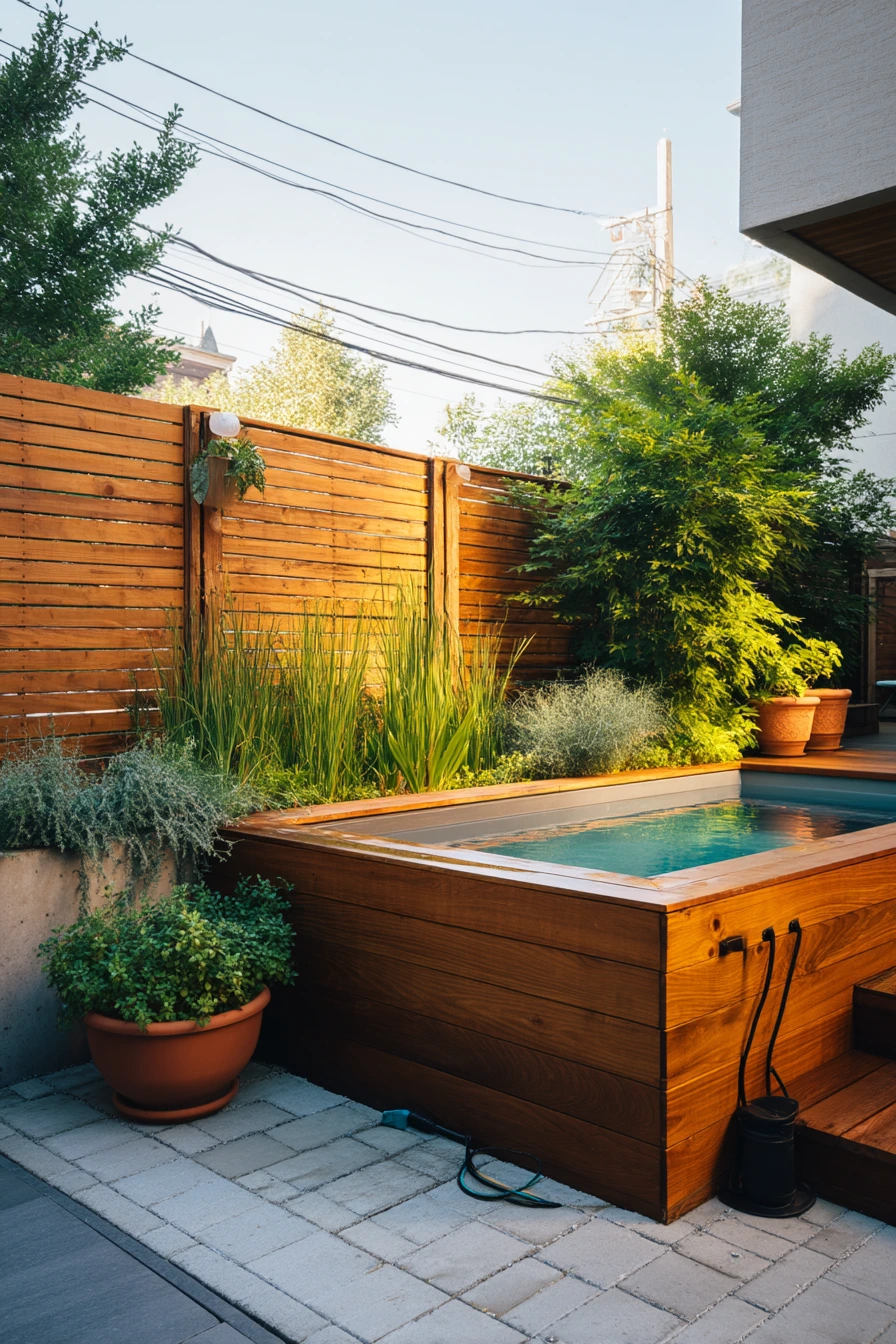 Small-Space Side Yard with Privacy Screen