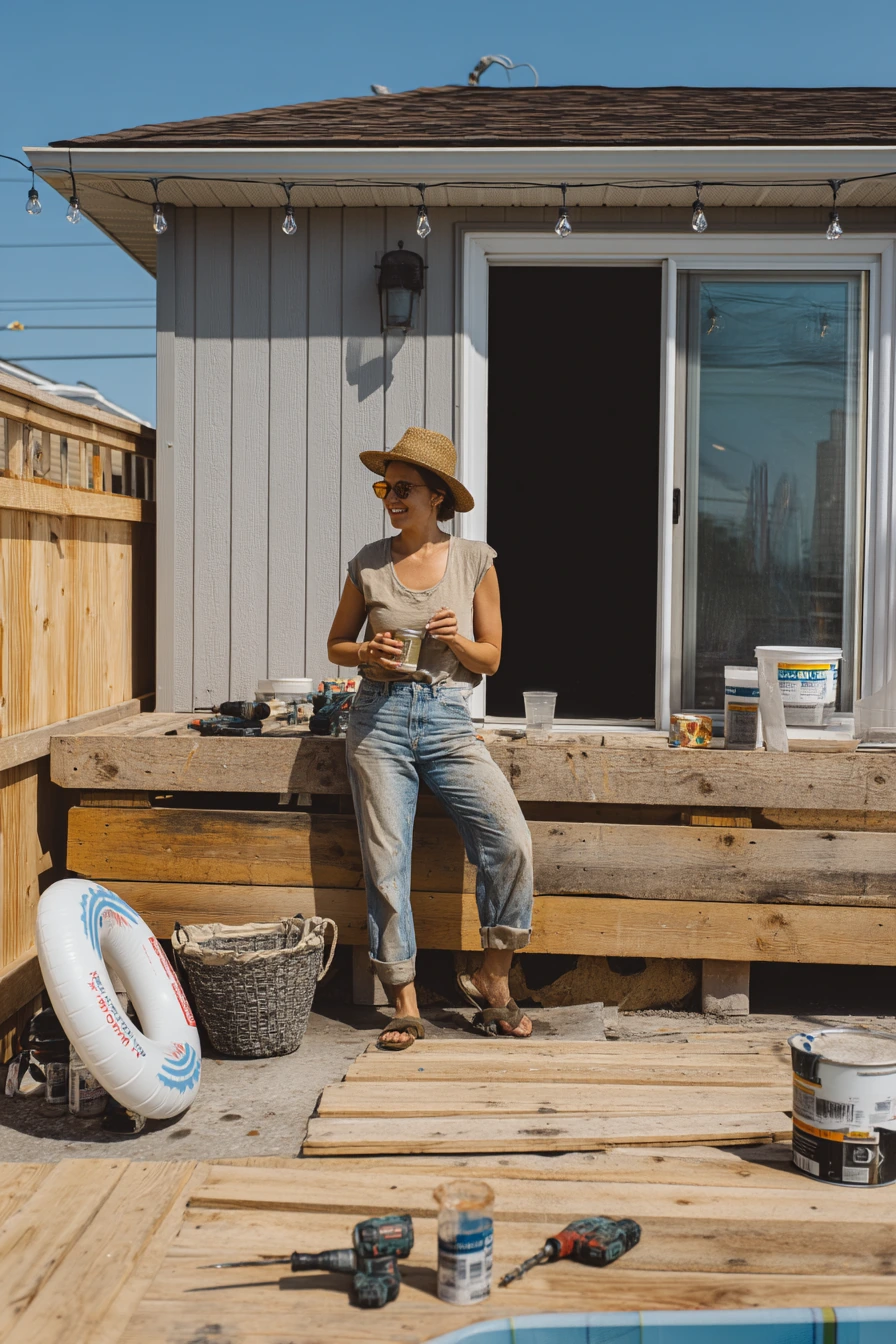 Budget-Friendly DIY Pool Deck Upgrade