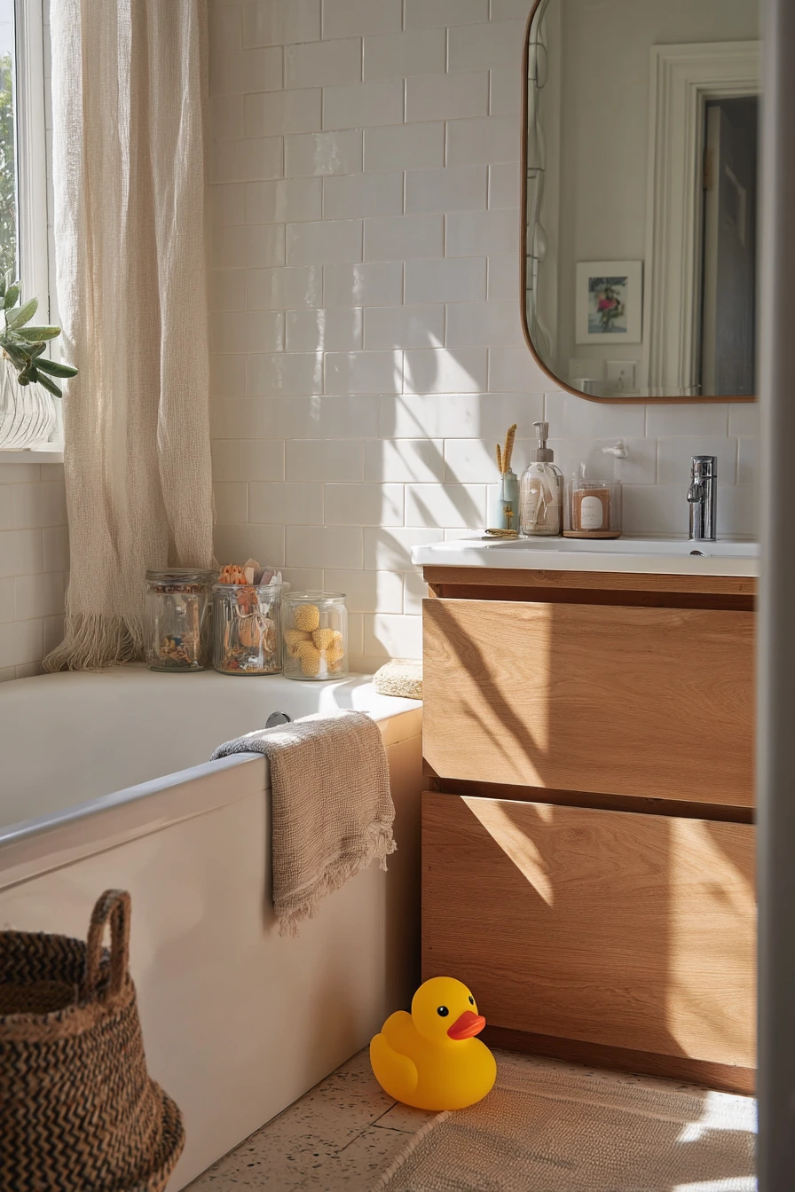 Sunlit Family Morning Bath