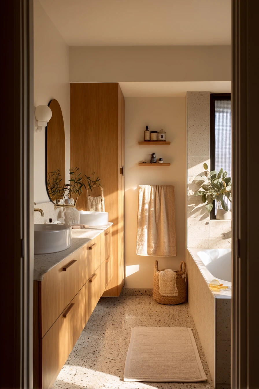 Sunlit Family Morning Bath