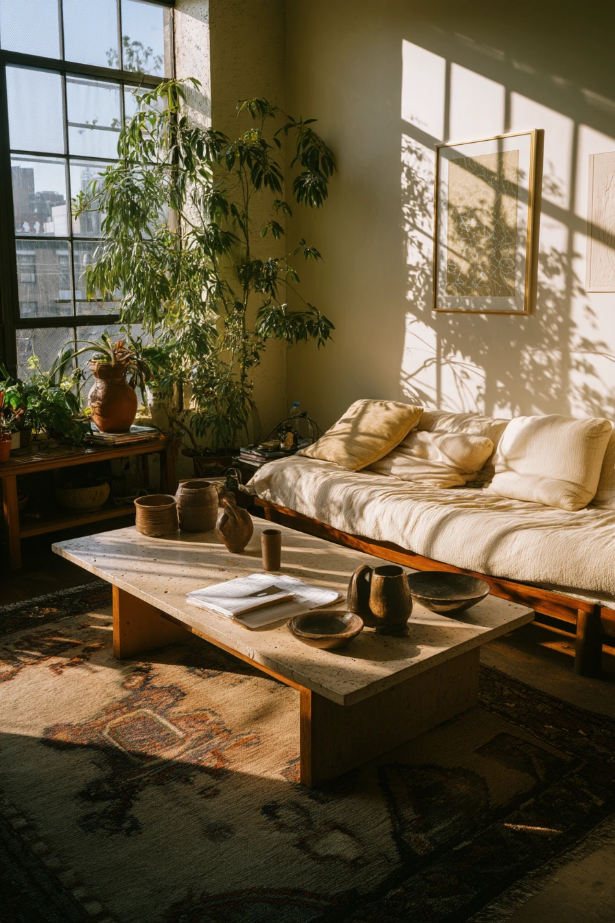 Earthy Studio Living Room