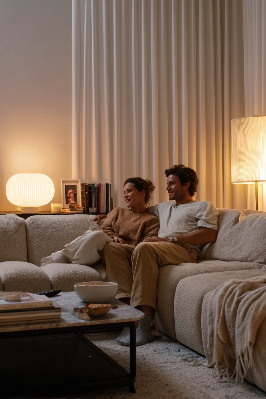 Evening Glow in a Warm Neutral Home