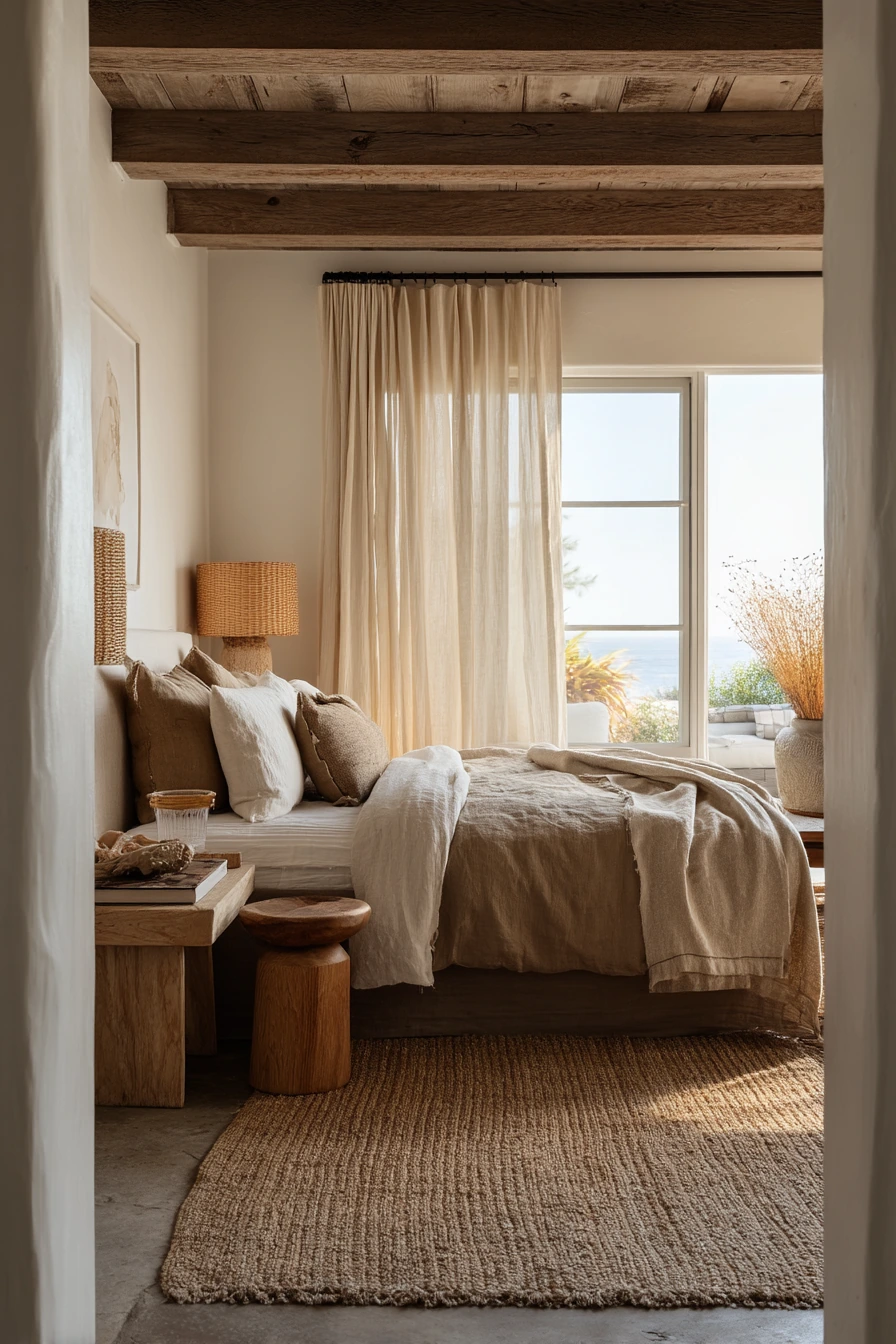 Coastal African Bedroom With Natural Texture