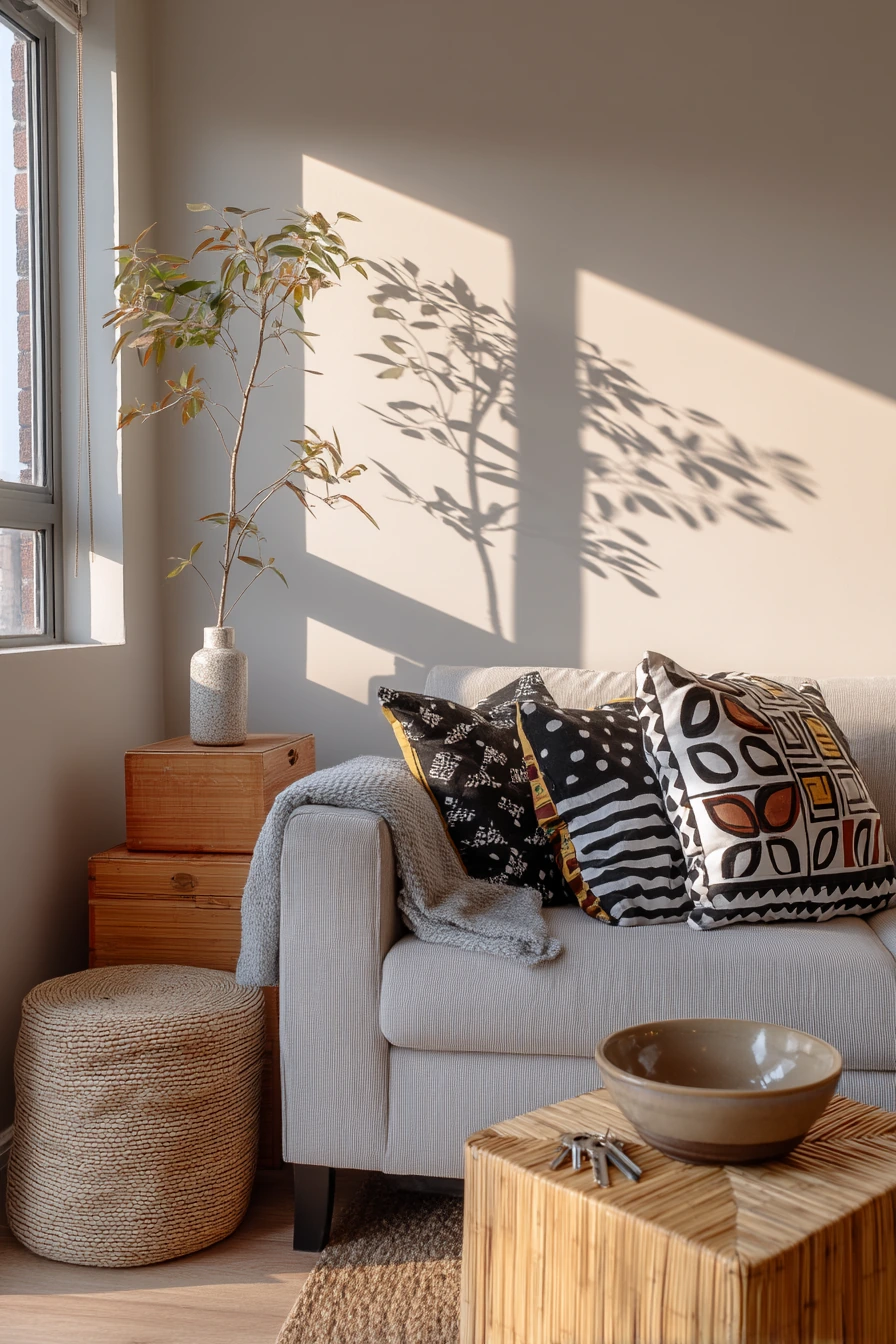 Renter-Friendly African Living Room Makeover