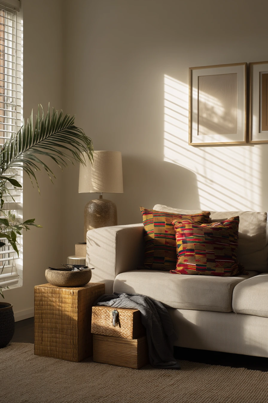 Renter-Friendly African Living Room Makeover